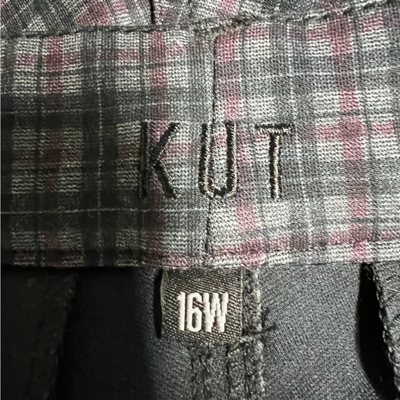 Kut from the Kloth High Rise Fab Ab Trouser Bootcut Plaid Pants Womens 16W - Picture 4 of 9